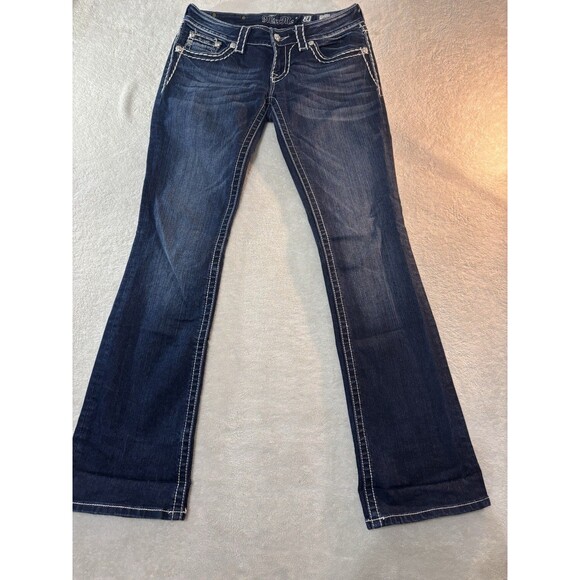 Miss Me Jeans Womens 28W 33L Low-Rise Boot Cut Rhinestones JS5014B58 - Picture 2 of 8